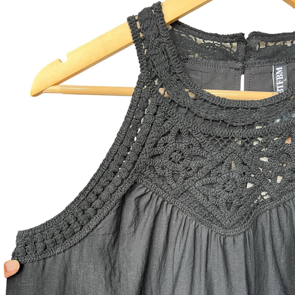 BTFBM black crochet shift Dress - Picture 7 of 12